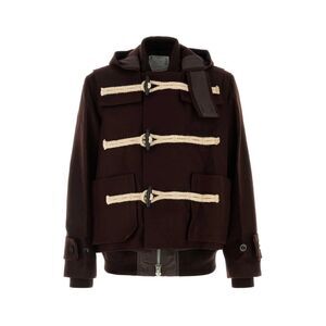 Sacai Men Brown Wool Montgomery